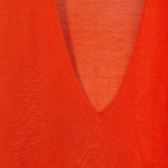 'S Max Mara Burnt Orange Short Dolman Sleeve Silk V-neck Knit Top - Picture 5 of 9